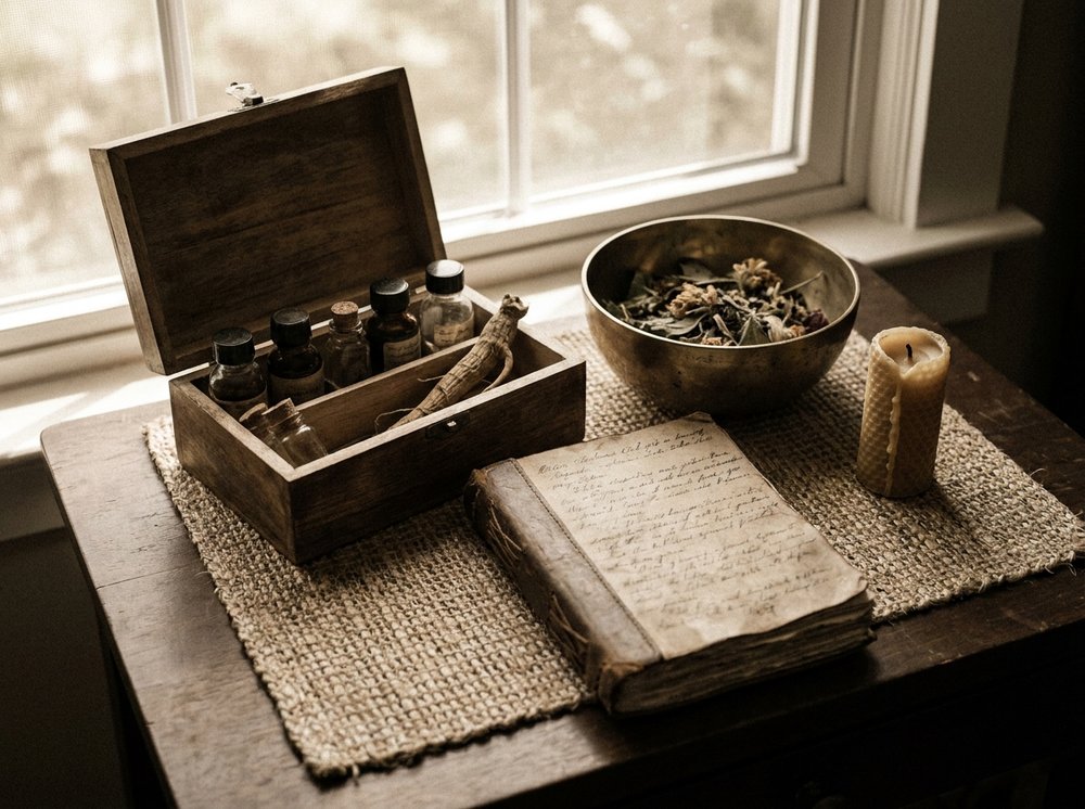 Hands pressing warm oil into a forearm